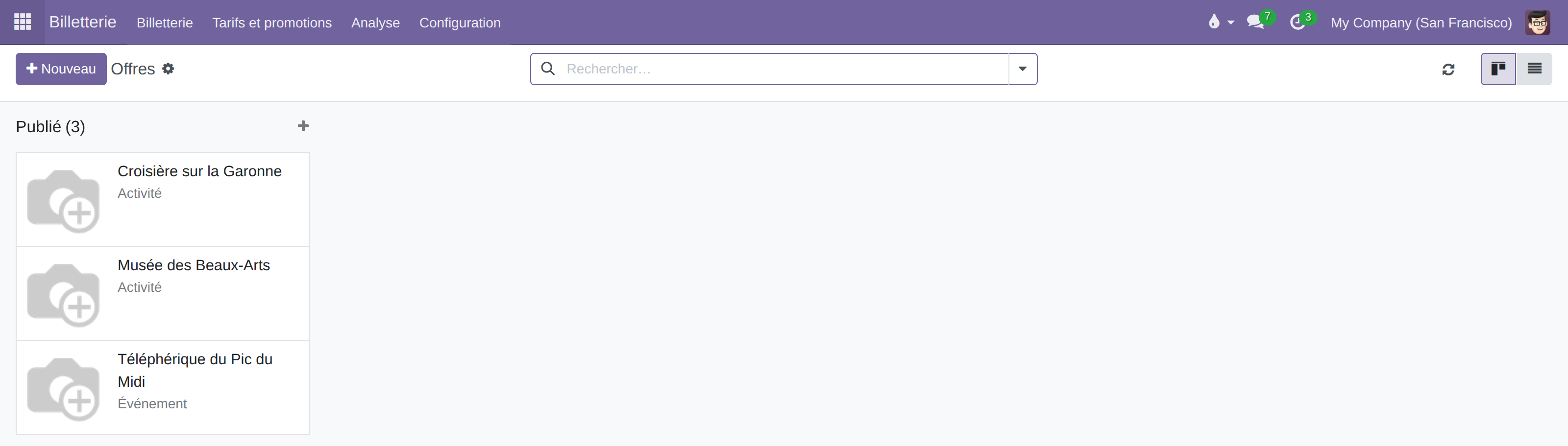 Liste des offres partenaires