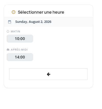 Sélection d'un créneau horaire