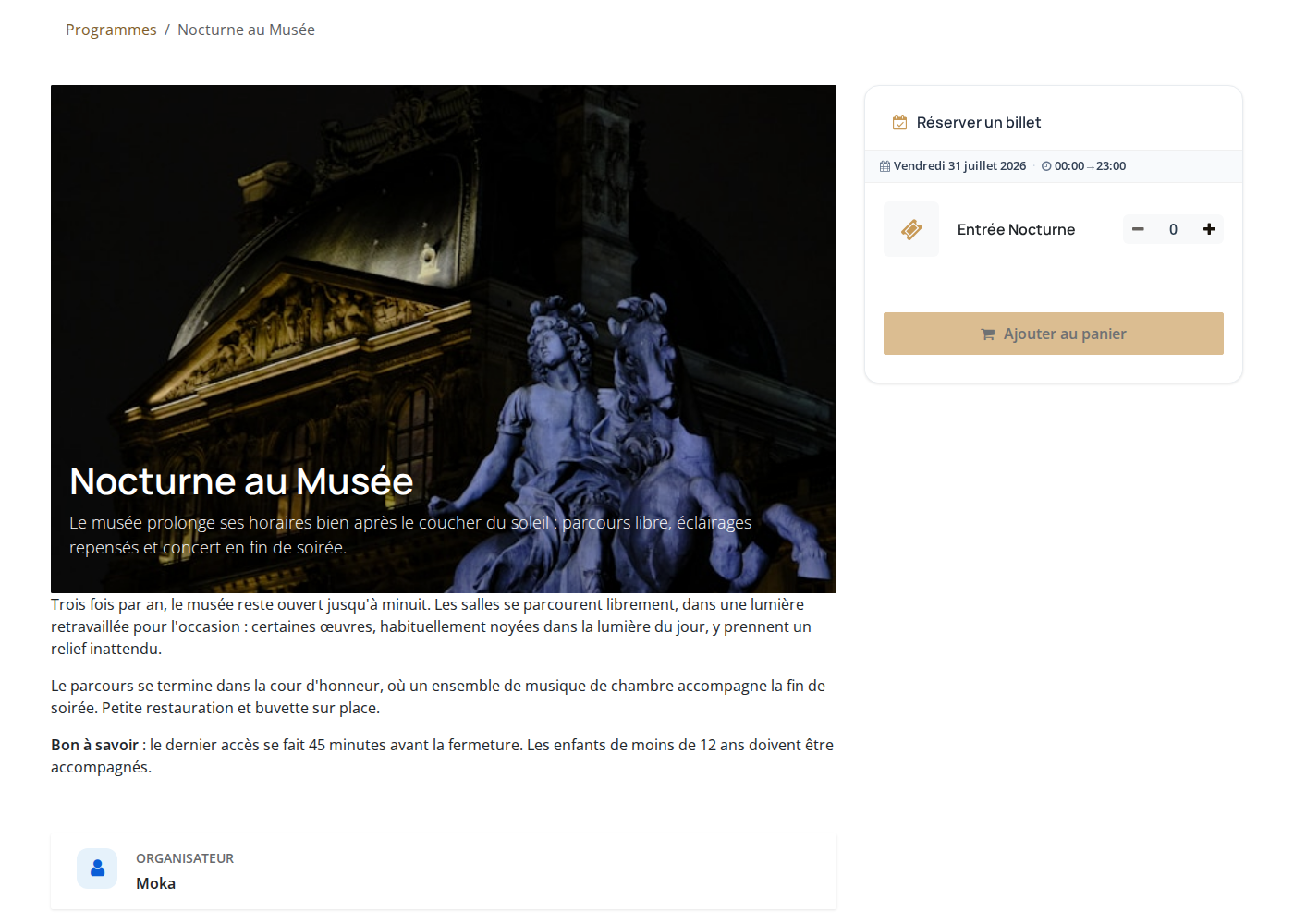 Page publique d'un programme